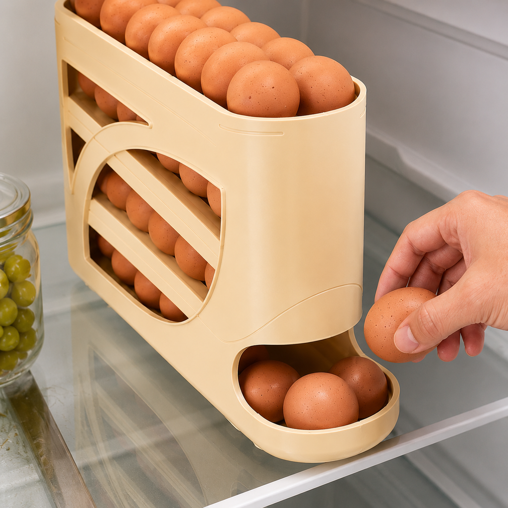 Organizador Automático de Huevos CLAPA™ | Ahorra Espacio y Mantén el Orden